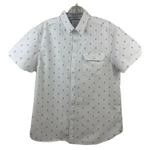 Denim & Flowers Ricky Singh Shirt White & Navy blue Nautical Pattern. Men’s Med